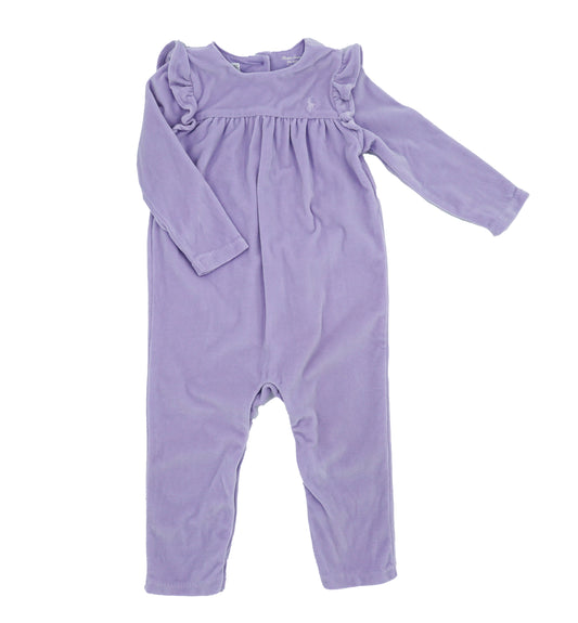 Ruffled Velour Coverall